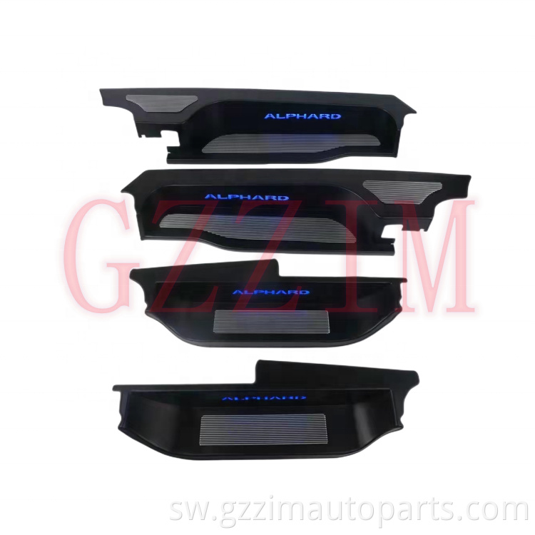 Vifaa vya gari aluminium alloy gari mlango sill strips mambo ya ndani na nje trim mlango screed misingi ya alphard